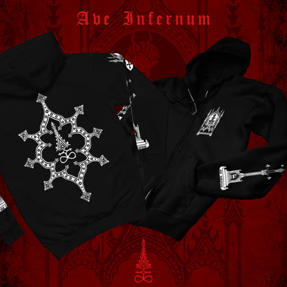Ave Infernum - Acid Washed Zip Hoodie
