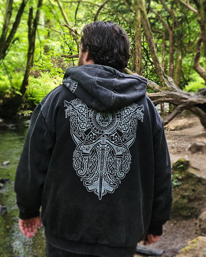 Odin, Allfather - Stone Washed Heavyweight Hoodie