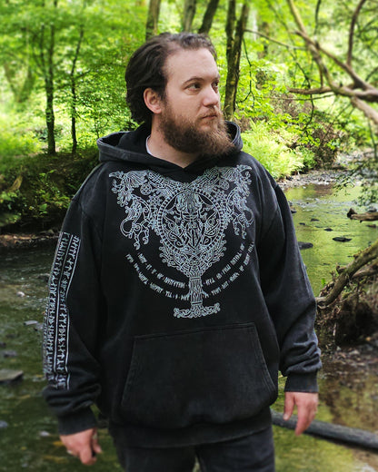 Odin, Allfather - Stone Washed Heavyweight Hoodie