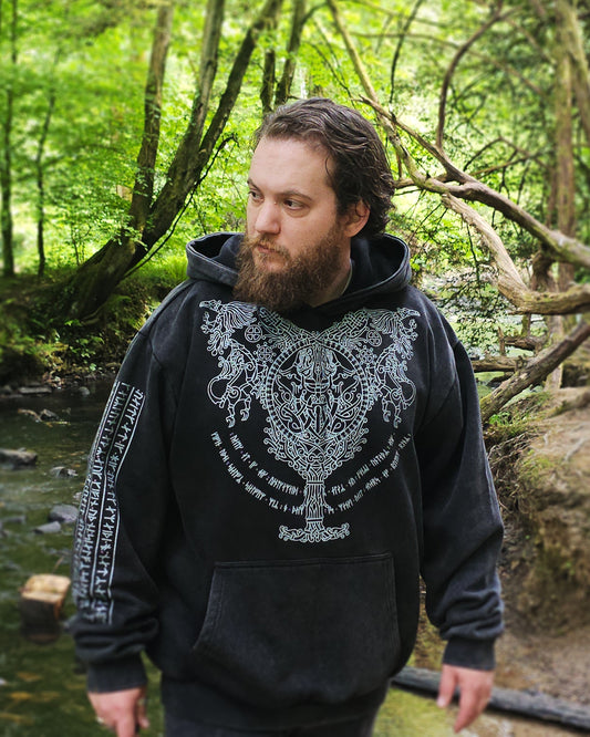 Odin, Allfather - Stone Washed Heavyweight Hoodie