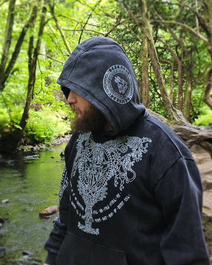 Odin, Allfather - Stone Washed Heavyweight Hoodie