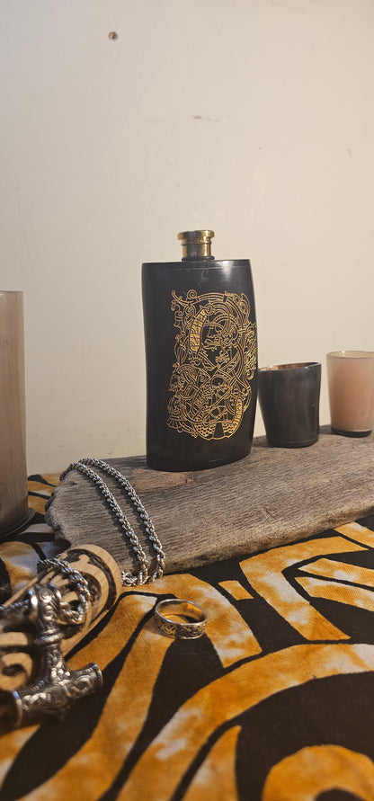 Fafnir & Sigurd - Horn Hip Flask