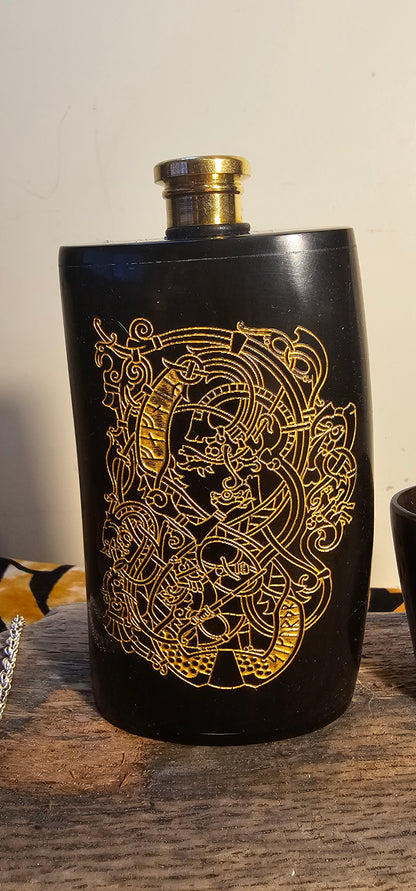 Fafnir & Sigurd - Horn Hip Flask