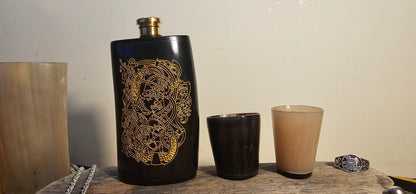 Fafnir & Sigurd - Horn Hip Flask