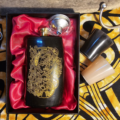 Fafnir & Sigurd - Horn Hip Flask