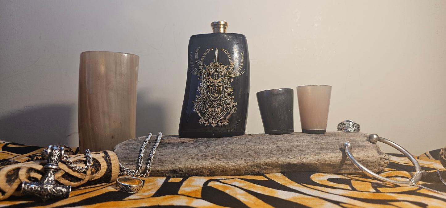 Freya - Horn Hip Flask