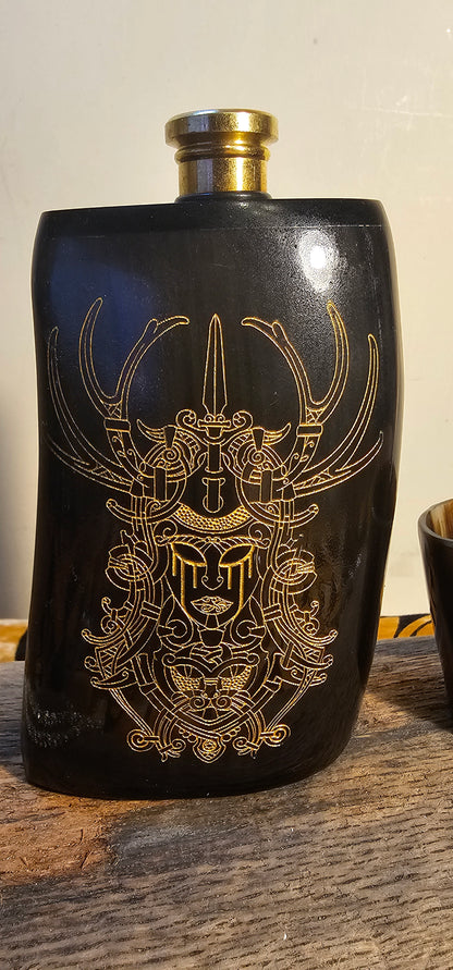 Freya - Horn Hip Flask