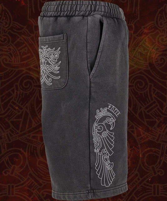 Odin, Allfather - Stone Washed Heavyweight Jogger Shorts