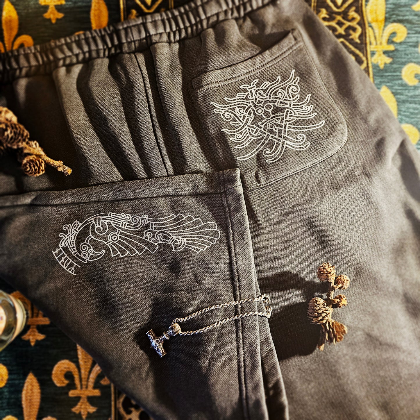 Odin, Allfather - Stone Washed Heavyweight Jogger Shorts