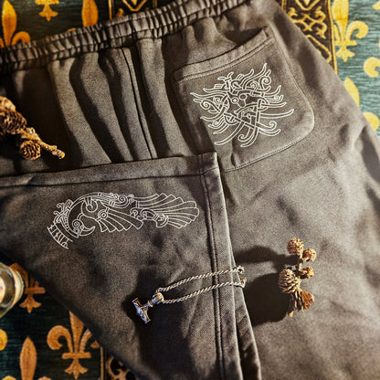 Odin, Allfather - Stone Washed Heavyweight Jogger Shorts