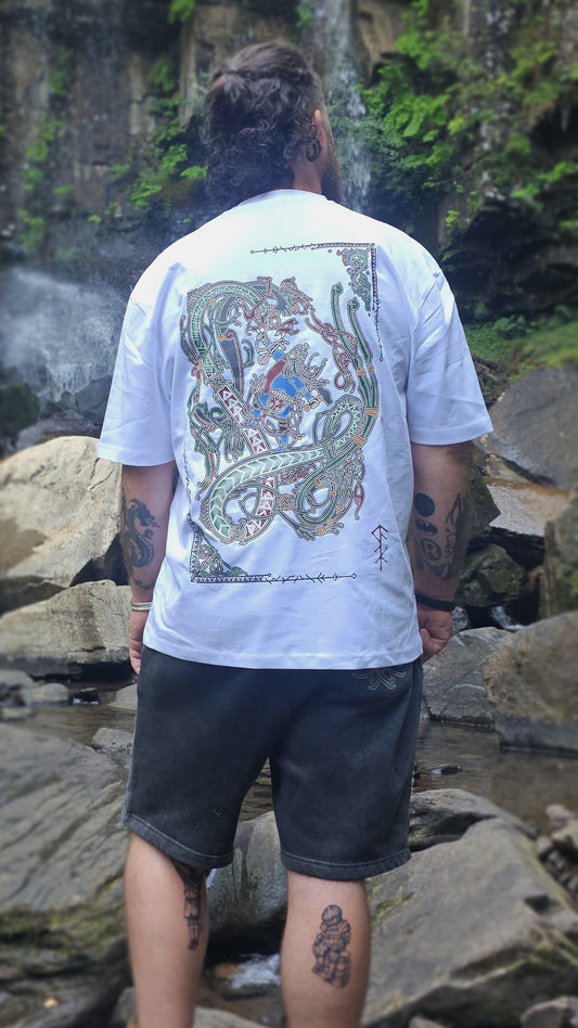 Jormungandr vs Thor - Heavyweight Oversized Tshirt
