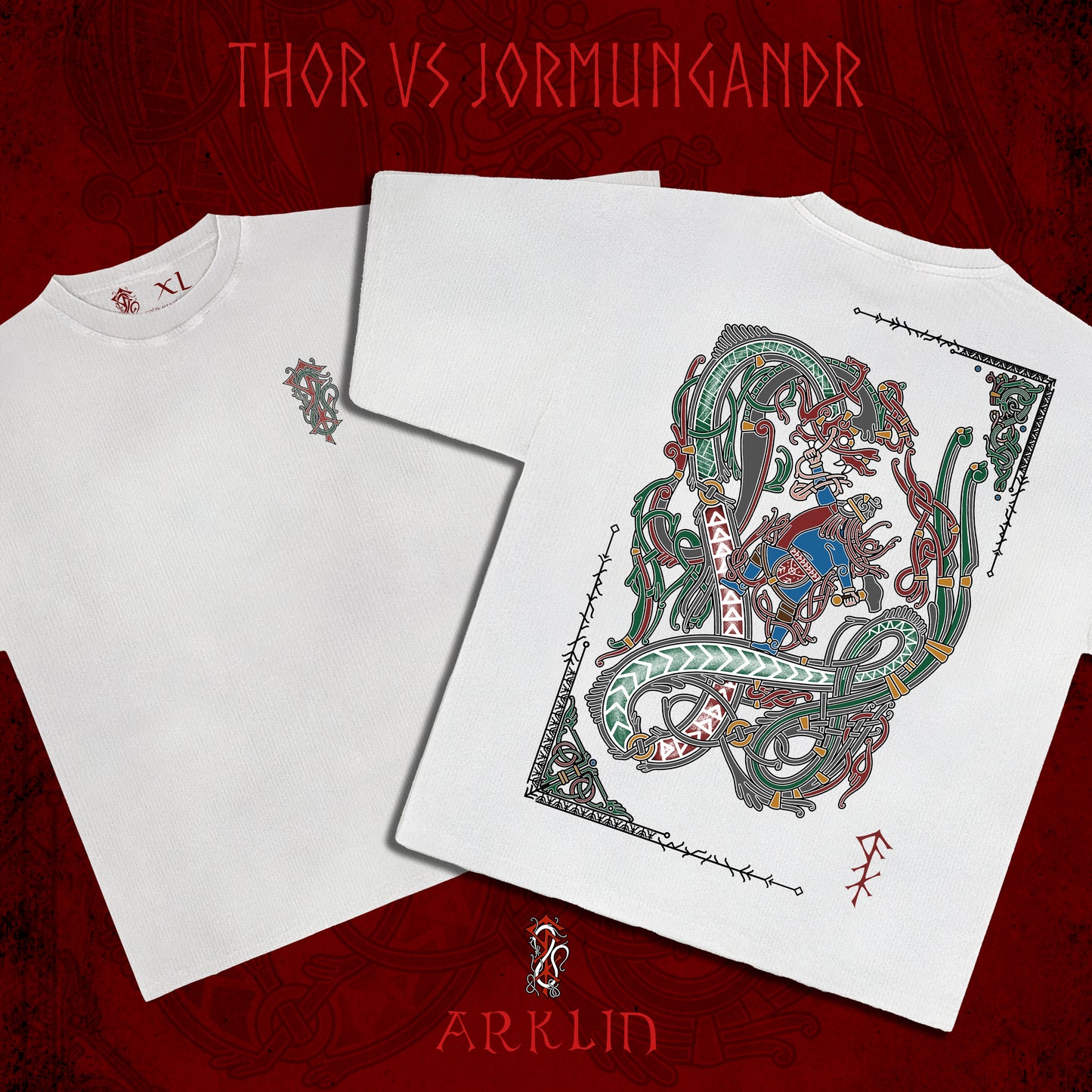 Jormungandr vs Thor - Heavyweight Oversized Tshirt