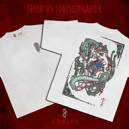 Jormungandr vs Thor - Heavyweight Oversized Tshirt