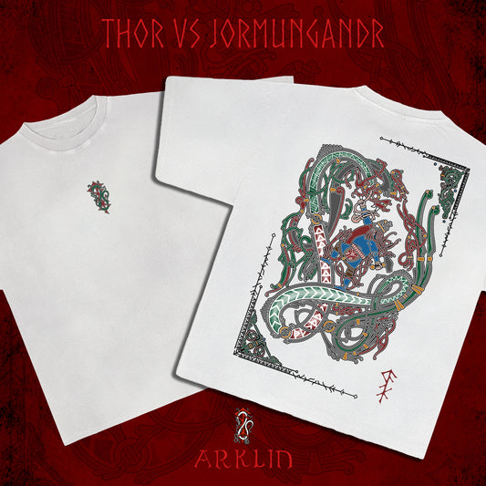 Jormungandr vs Thor - Heavyweight Oversized Tshirt