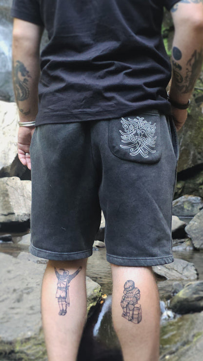 Odin, Allfather - Stone Washed Heavyweight Jogger Shorts
