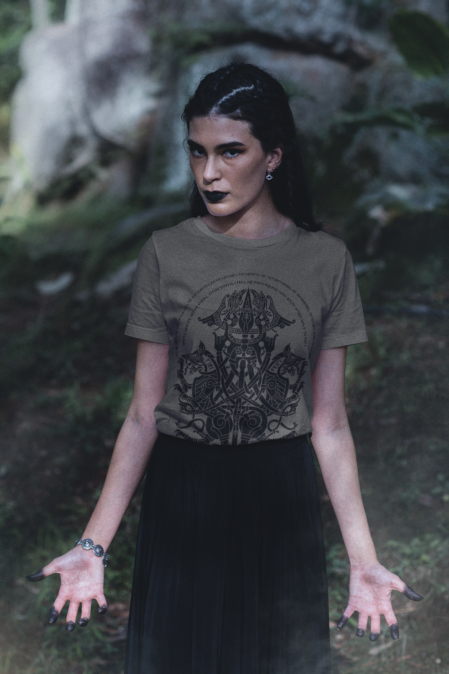 ODIN GREY & BLACK TEE