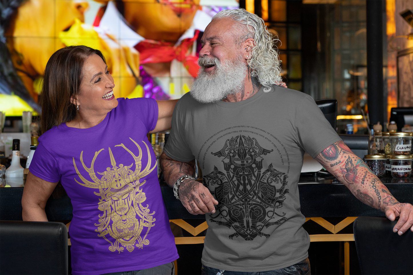 ODIN GREY & BLACK TEE