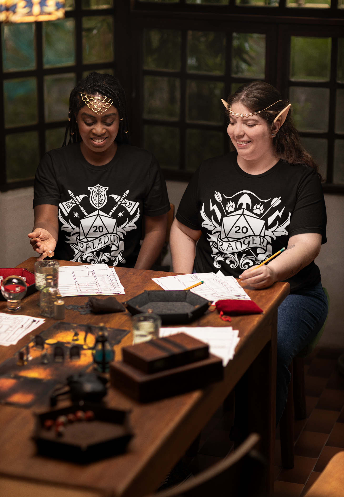 Dungeons and Dragons Ranger Class T-Shirt | Black & White D20 Dice Design | Perfect Gift for RPG Gamers