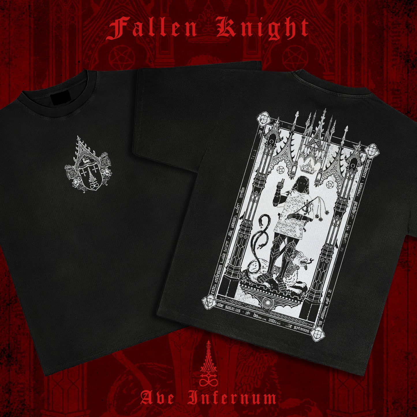 Eques Satanus - Black Vintage Distressed Tshirt