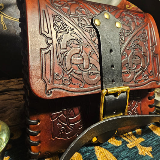 Leather Satchel - Bown and Black