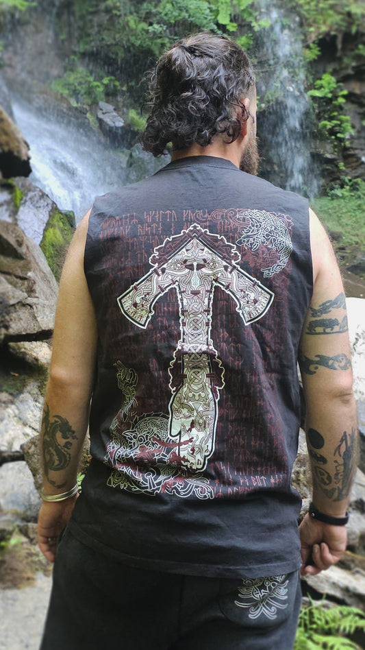 Tyr - Heavyweight Faded Black Tank