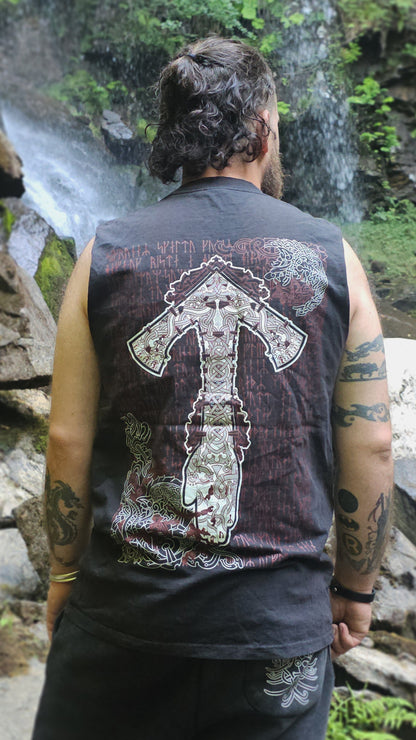 Tyr - Heavyweight Faded Black Tank