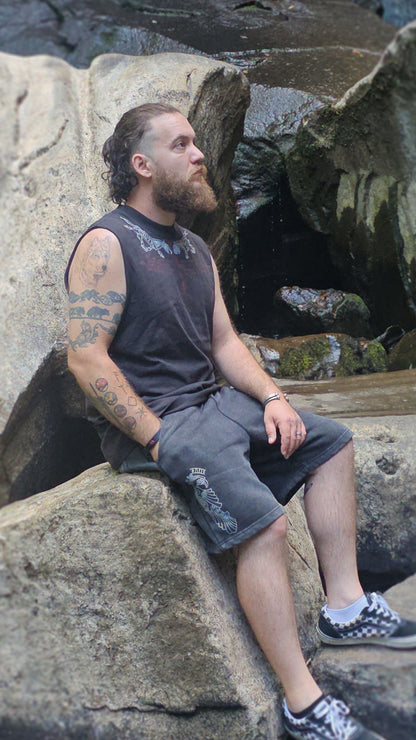 Tyr - Heavyweight Faded Black Tank